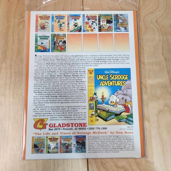 Uncle Scrooge Adventures Book #9 & Trading Card Carl Barks Gladstone Disney EUC - Picture 2 of 2
